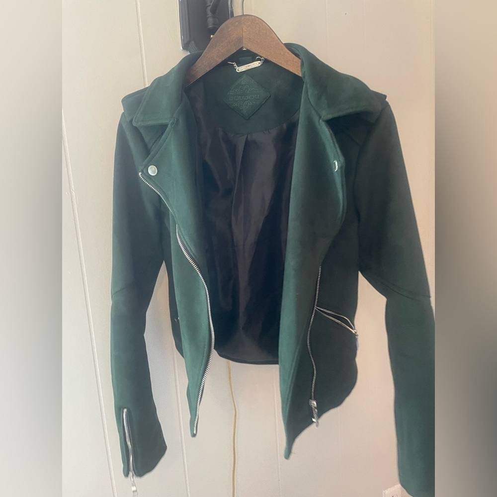 Green suede jacket